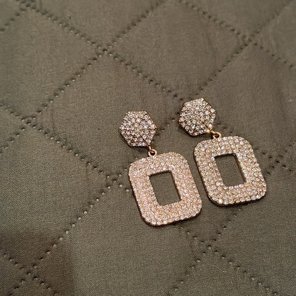 Gold/silver sparkly statement H&M earrings - Picture 2 of 2